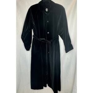 Vintage Women Velvet Opera Coat Cameo Button Regency Dark Coquette Romantic Goth